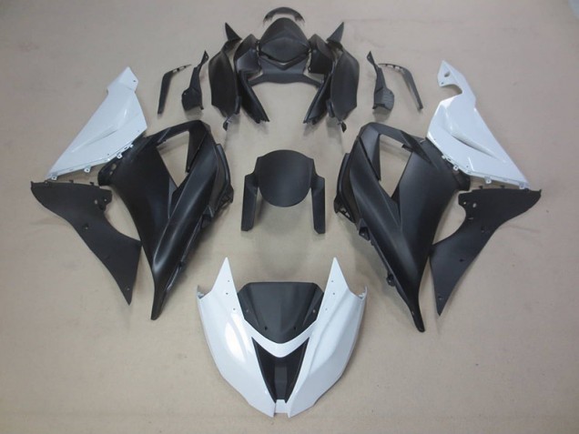 13-18 Black White Kawasaki ZX6R Motorcycle Fairing 13-18 Black White Kawasaki ZX6R Motorcycle Fairing