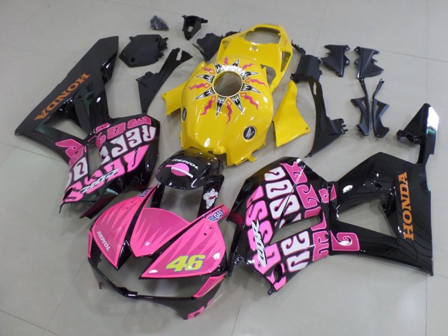 13-21 Yellow Pink Rossi Honda CBR600RR Motorcycle Fairings 13-21 Yellow Pink Rossi Honda CBR600RR Motorcycle Fairings