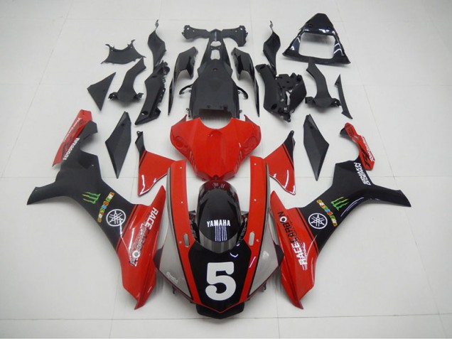 15-19 Black Red 5 Yamaha YZF R1 Motorcycle Fairings 15-19 Black Red 5 Yamaha YZF R1 Motorcycle Fairings