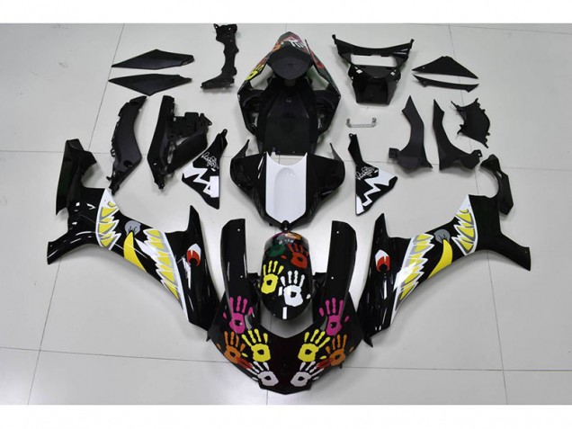 15-19 Black White Yamaha YZF R1 Motorcycle Fairings 15-19 Black White Yamaha YZF R1 Motorcycle Fairings