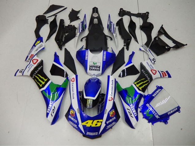 15-19 Blue Blue White ENEOS Movistar 46 Yamaha YZF R1 Motorcycle Fairings 15-19 Blue Blue White ENEOS Movistar 46 Yamaha YZF R1 Motorcycle Fairings