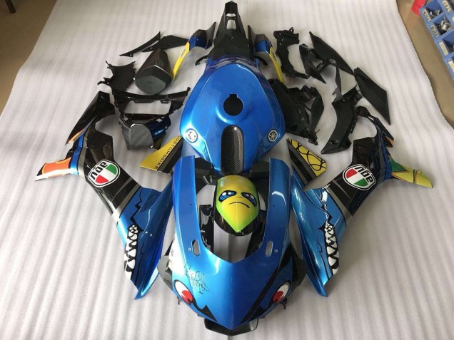 15-19 Blue Shark Yamaha YZF R1 Motorcycle Fairings 15-19 Blue Shark Yamaha YZF R1 Motorcycle Fairings