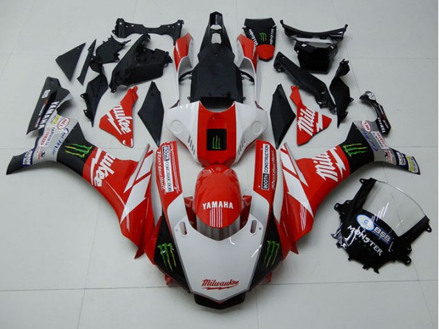 15-19 Red White Monster Yamaha YZF R1 Motorcycle Fairings 15-19 Red White Monster Yamaha YZF R1 Motorcycle Fairings