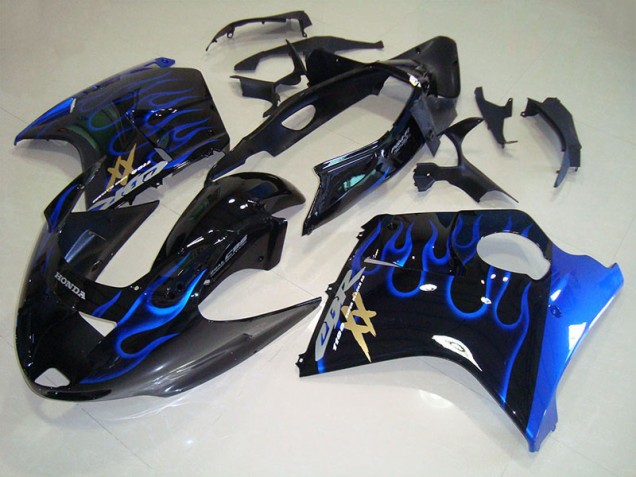 96-07 Black Blue Flame Honda CBR1100XX Blackbird Motorcycle Fairings 96-07 Black Blue Flame Honda CBR1100XX Blackbird Motorcycle Fairings