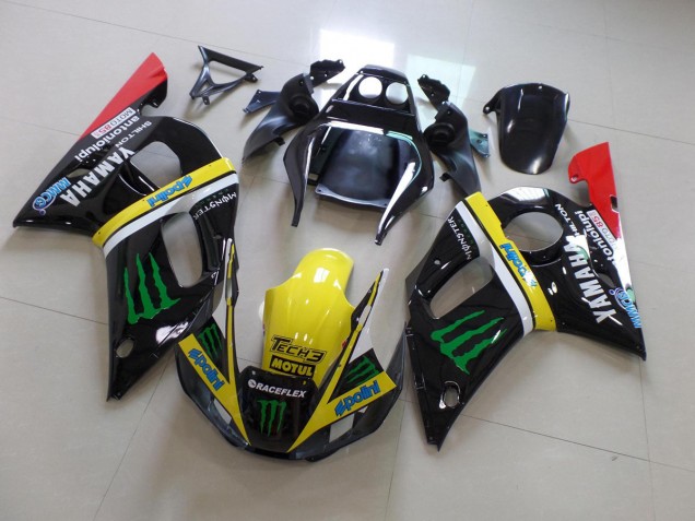 98-02 Black Yellow Monster Yamaha YZF R6 Motorcycle Fairings 98-02 Black Yellow Monster Yamaha YZF R6 Motorcycle Fairings