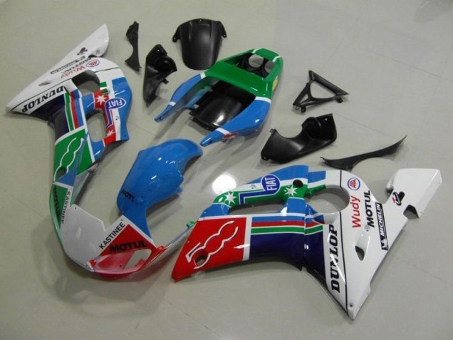 98-02 Blue White Green Red Wudy Motul Dunlop Yamaha YZF R6 Motorcycle Fairings 98-02 Blue White Green Red Wudy Motul Dunlop Yamaha YZF R6 Motorcycle Fairings