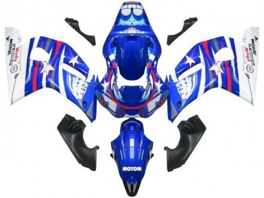 98-02 Blue White Star Fiat Yamaha YZF R6 Motorcycle Fairings