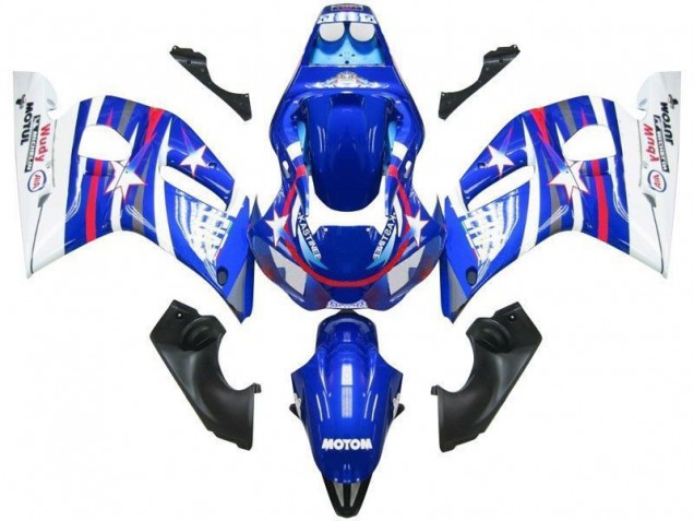 98-02 Blue White Star Fiat Yamaha YZF R6 Motorcycle Fairings 98-02 Blue White Star Fiat Yamaha YZF R6 Motorcycle Fairings