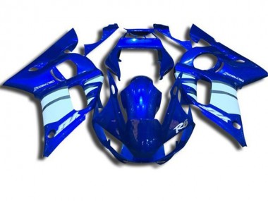 98-02 Blue and White Yamaha YZF R6 Motorcycle Fairings