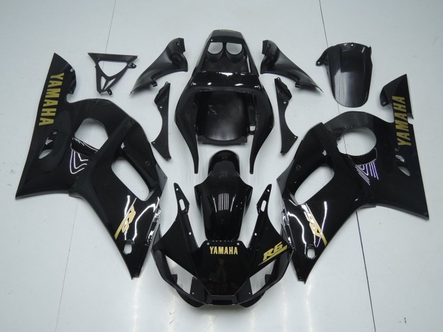 98-02 Glossy Black Gold Sticker Yamaha YZF R6 Motorcycle Fairings 98-02 Glossy Black Gold Sticker Yamaha YZF R6 Motorcycle Fairings