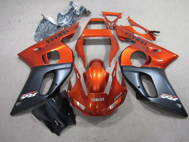 98-02 Orange Black Yamaha YZF R6 Motorcycle Fairings 98-02 Orange Black Yamaha YZF R6 Motorcycle Fairings