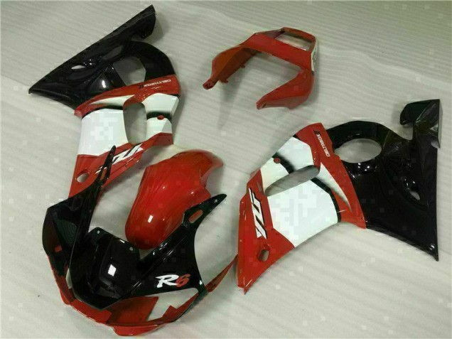 98-02 Red White Yamaha YZF R6 Motorcycle Fairings 98-02 Red White Yamaha YZF R6 Motorcycle Fairings