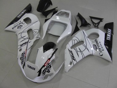 98-02 White Black Corona Yamaha YZF R6 Motorcycle Fairings