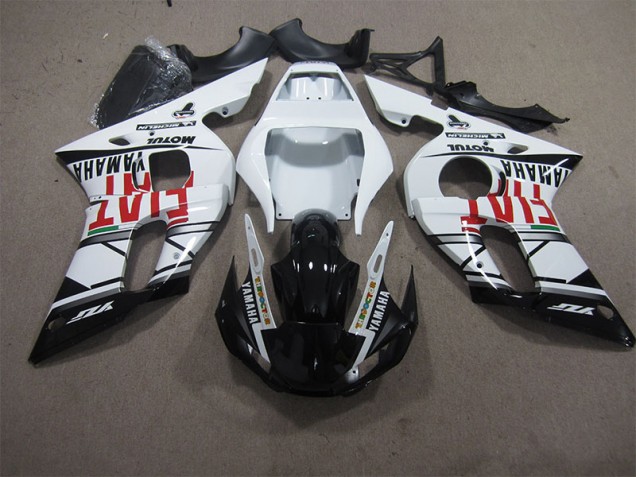 98-02 White Black Fiat Yamaha YZF R6 Motorcycle Fairings 98-02 White Black Fiat Yamaha YZF R6 Motorcycle Fairings