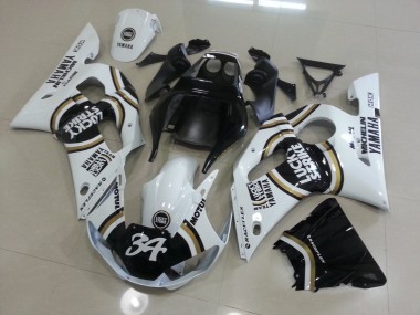 98-02 White Black Yamaha YZF R6 Motorcycle Fairings