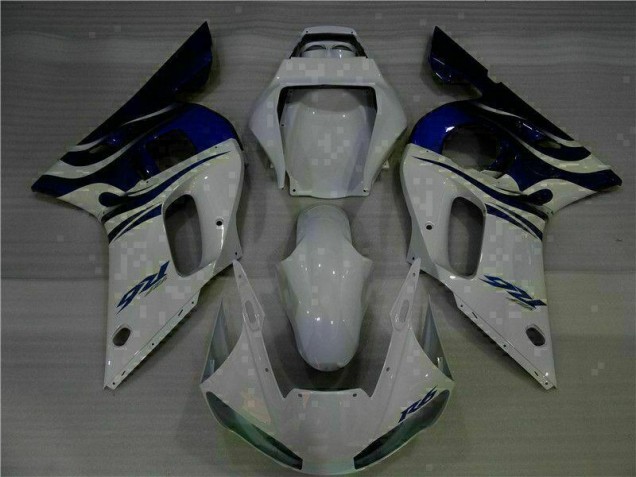 98-02 White Blue Yamaha YZF R6 Motorcycle Fairing 98-02 White Blue Yamaha YZF R6 Motorcycle Fairing