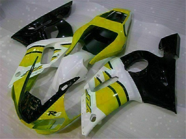 98-02 Yellow White Yamaha YZF R6 Motorcycle Fairings 98-02 Yellow White Yamaha YZF R6 Motorcycle Fairings