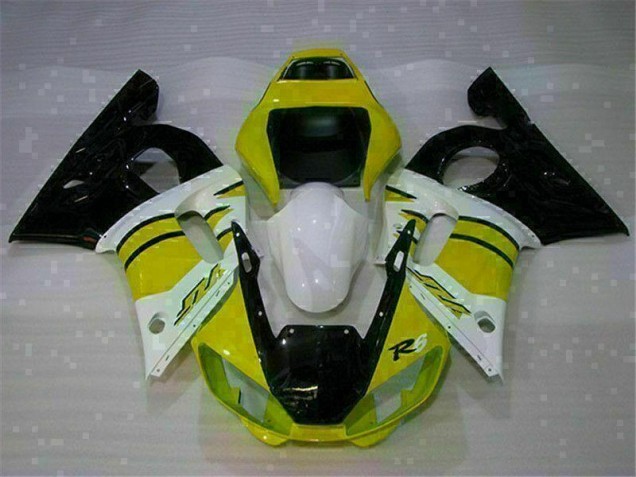 98-02 Yellow White Yamaha YZF R6 Motorcycle Fairings 98-02 Yellow White Yamaha YZF R6 Motorcycle Fairings