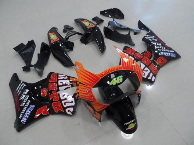 98-99 Black Rossi Honda CBR900RR 919 Motorcycle Fairings 98-99 Black Rossi Honda CBR900RR 919 Motorcycle Fairings