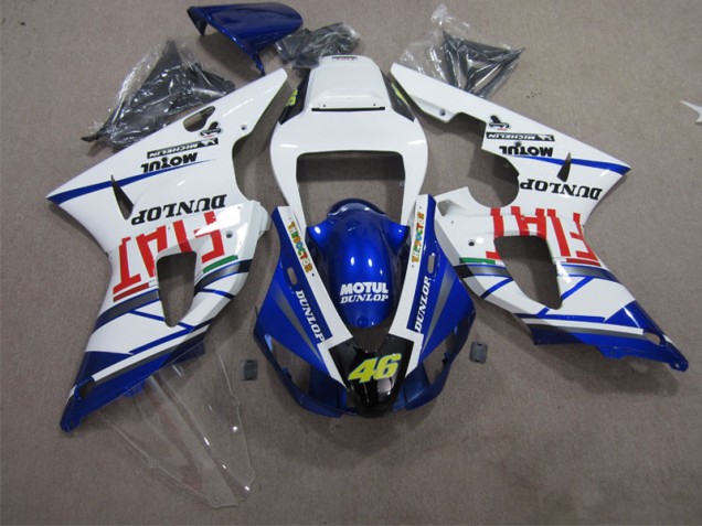 98-99 Blue White Motul Dunlop 46 Yamaha YZF R1 Motorcycle Fairings 98-99 Blue White Motul Dunlop 46 Yamaha YZF R1 Motorcycle Fairings