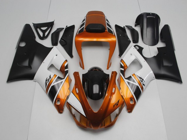 98-99 Gold White Black Yamaha YZF R1 Motorcycle Fairings 98-99 Gold White Black Yamaha YZF R1 Motorcycle Fairings