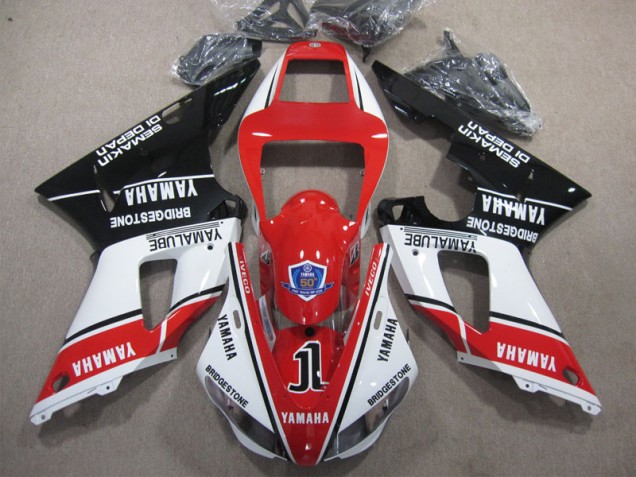 98-99 Red White Black 50 Yamaha YZF R1 Motorcycle Fairings 98-99 Red White Black 50 Yamaha YZF R1 Motorcycle Fairings